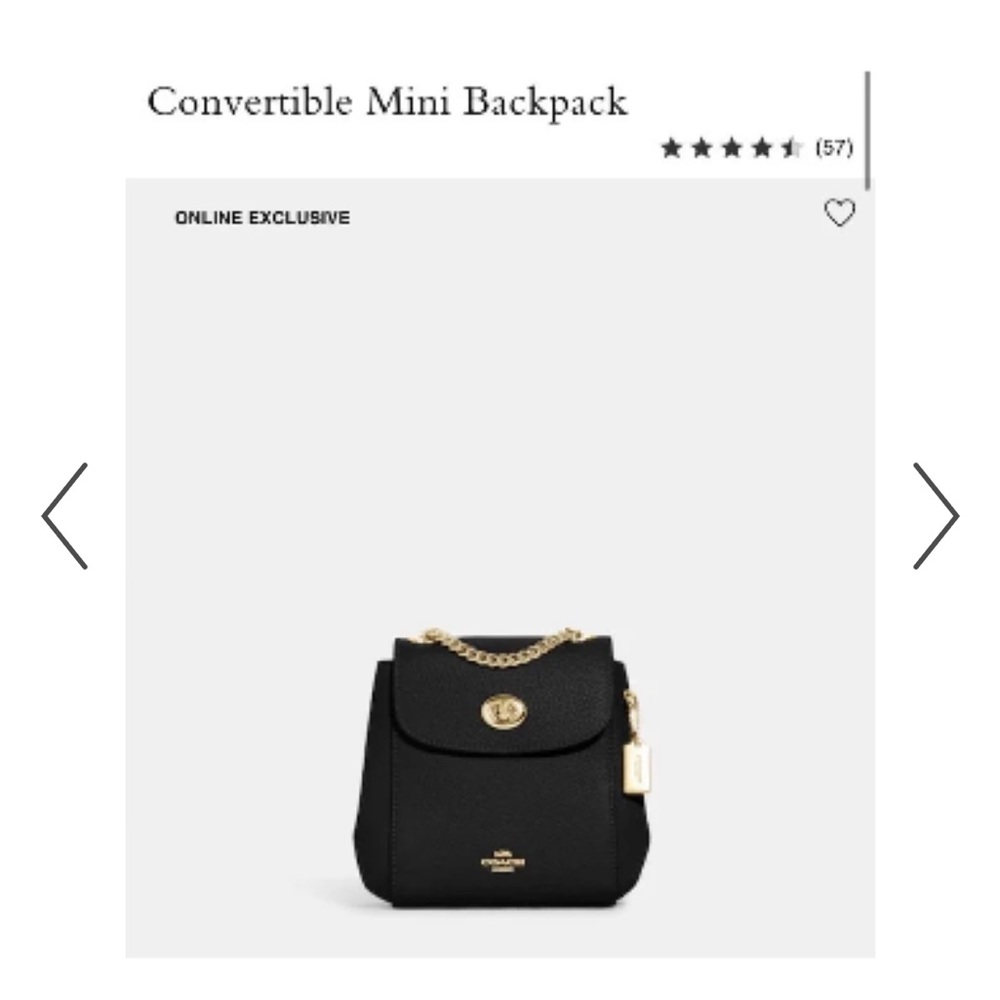 Coach Leather Convertible Mini Backpack